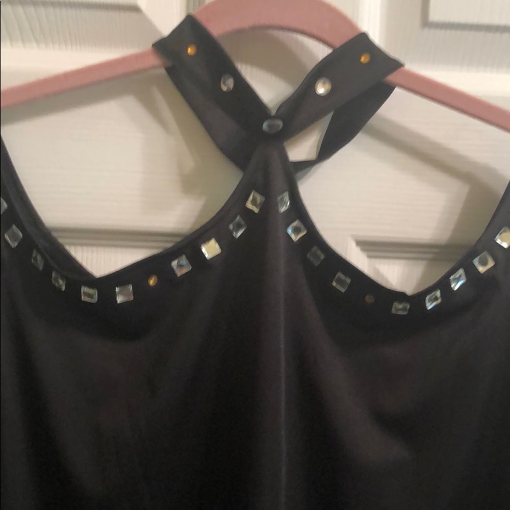 Black embellished top